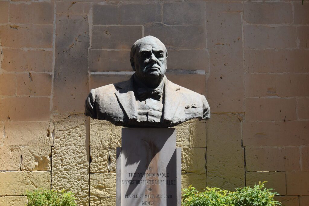 Bust of Sir Winston Churchill.